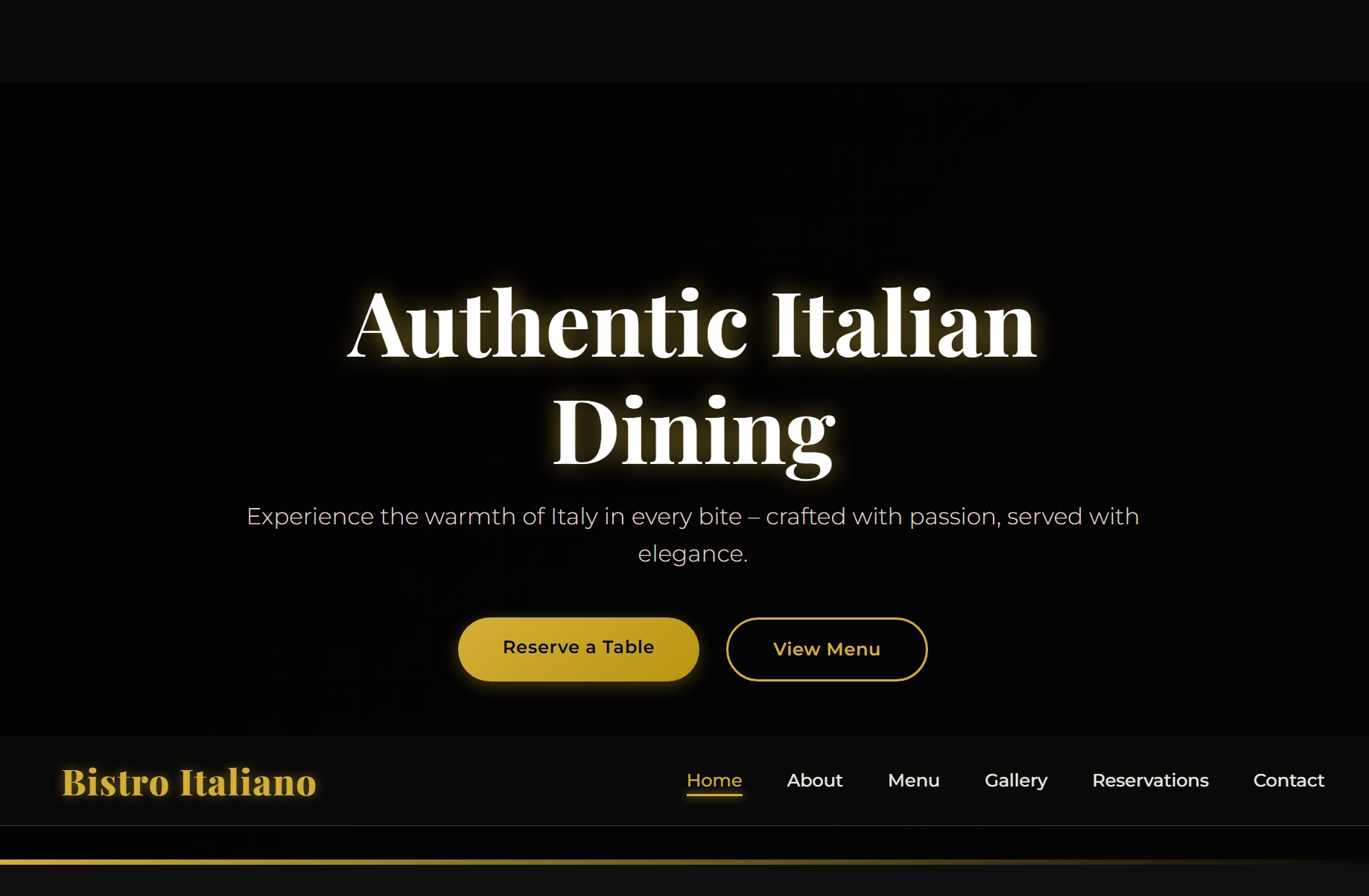 Bistro Italiano — restaurant website